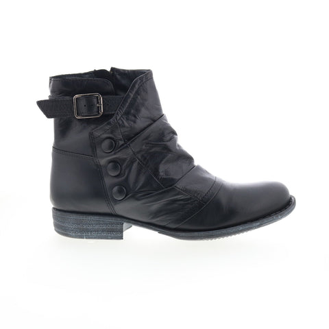 Miz Mooz Lenard Womens Black Leather Zipper Ankle & Booties Boots