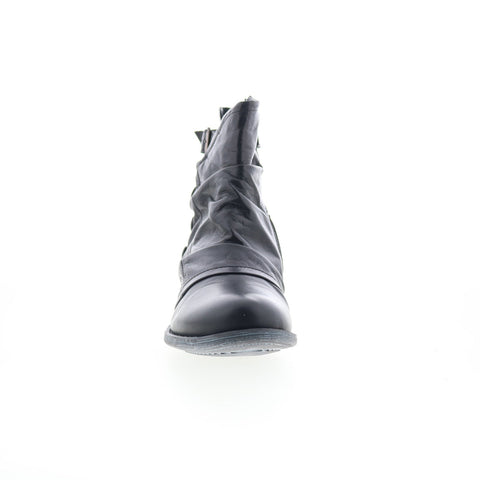 Miz Mooz Lenard Womens Black Leather Zipper Ankle & Booties Boots