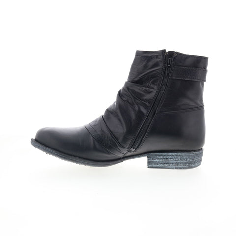 Miz Mooz Lenard Womens Black Leather Zipper Ankle & Booties Boots