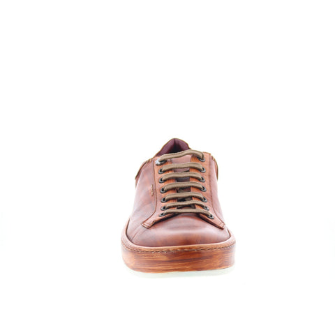 Zelli Italia Leonardo Calfskin Burnished Sneaker Mens Brown Sneakers Shoes
