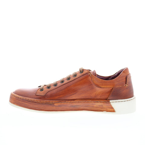 Zelli Italia Leonardo Calfskin Burnished Sneaker Mens Brown Sneakers Shoes