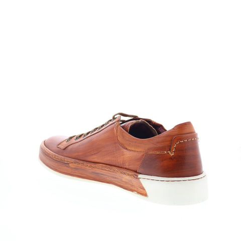 Zelli Italia Leonardo Calfskin Burnished Sneaker Mens Brown Sneakers Shoes