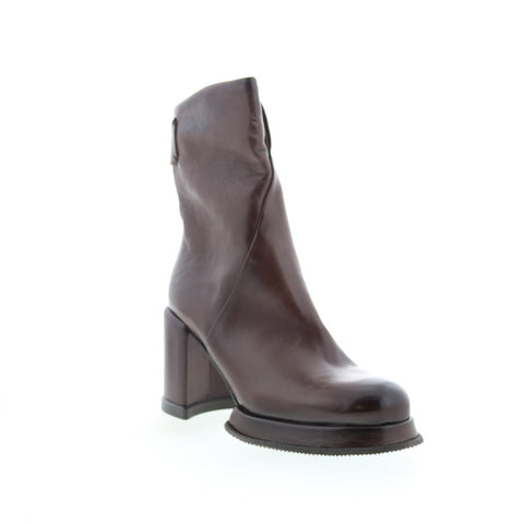 A.S. 98 Leti Womens Brown Leather Zipper Ankle & Booties Boots