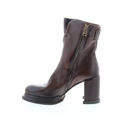 A.S. 98 Leti Womens Brown Leather Zipper Ankle & Booties Boots