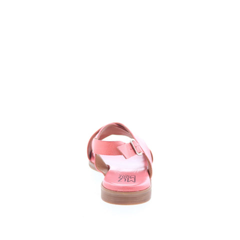 Miz Mooz Leticia Womens Pink Leather Hook & Loop Strap Sandals Shoes