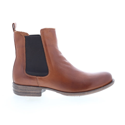 Miz Mooz Lewis Womens Brown Leather Slip On Chelsea Boots