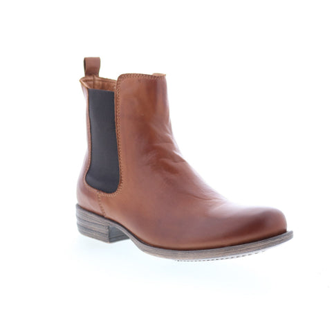 Miz Mooz Lewis Womens Brown Leather Slip On Chelsea Boots