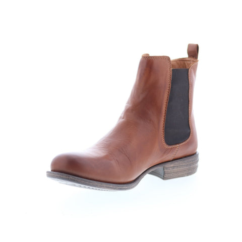 Miz Mooz Lewis Womens Brown Leather Slip On Chelsea Boots