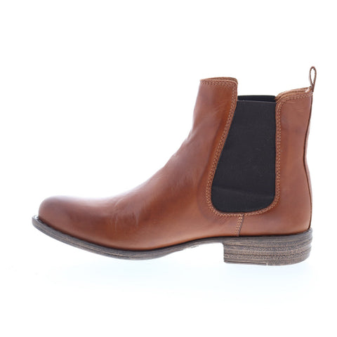 Miz Mooz Lewis Womens Brown Leather Slip On Chelsea Boots