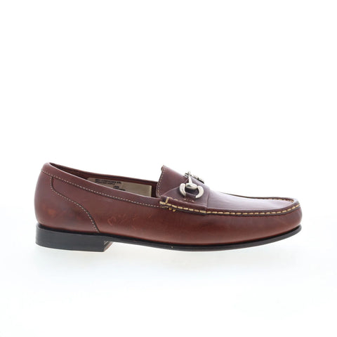 T.B. Phelps Lewis Mens Brown Leather Slip On Loafers & Slip Ons Penny Shoes