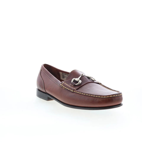 T.B. Phelps Lewis Mens Brown Leather Slip On Loafers & Slip Ons Penny Shoes