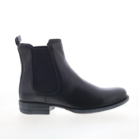 Miz Mooz Lewis Womens Black Leather Pull On Casual Dress Boots