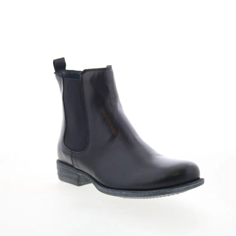 Miz Mooz Lewis Womens Black Leather Pull On Casual Dress Boots