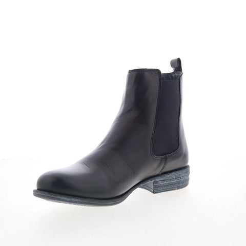 Miz Mooz Lewis Womens Black Leather Pull On Casual Dress Boots