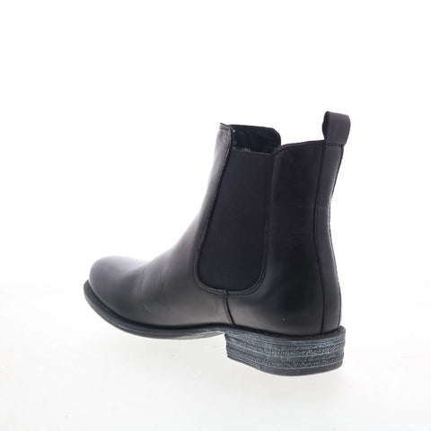 Miz Mooz Lewis Womens Black Leather Pull On Casual Dress Boots