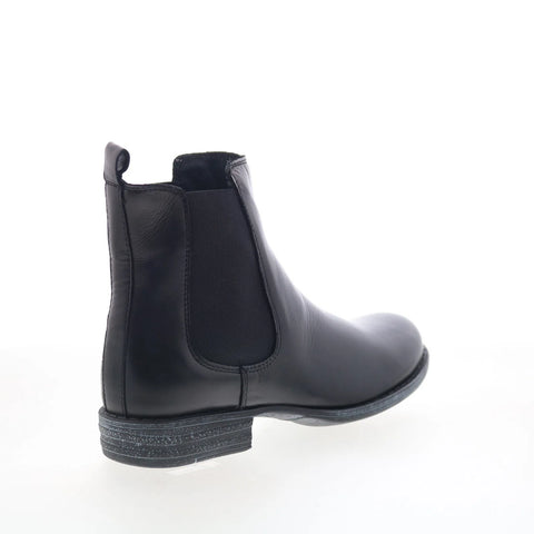 Miz Mooz Lewis Womens Black Leather Pull On Casual Dress Boots
