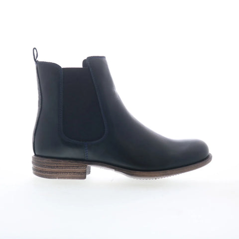 Miz Mooz Lewis Womens Blue Leather Slip On Chelsea Boots