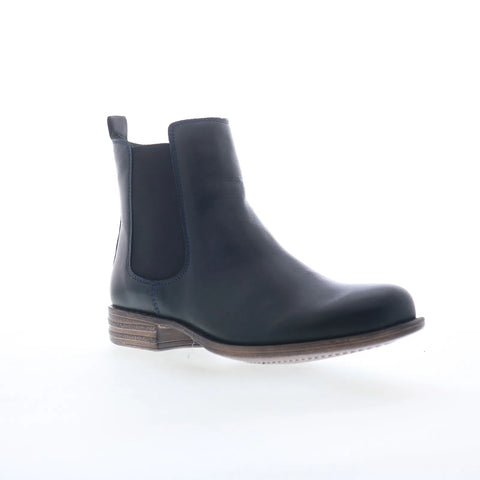 Miz Mooz Lewis Womens Blue Leather Slip On Chelsea Boots