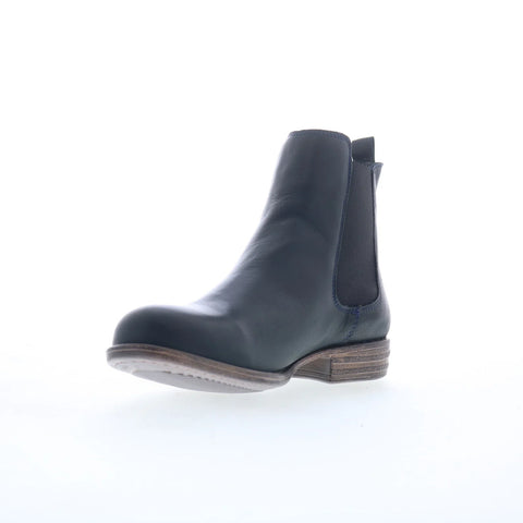 Miz Mooz Lewis Womens Blue Leather Slip On Chelsea Boots
