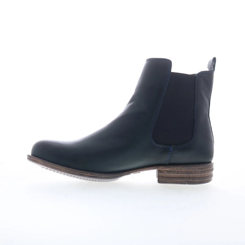 Miz Mooz Lewis Womens Blue Leather Slip On Chelsea Boots