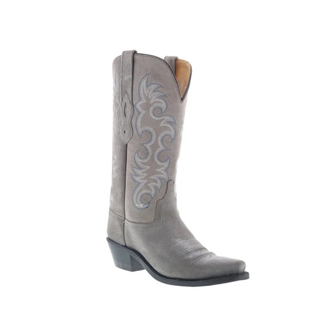 Jama Old West LF1516 Womens Gray Suede Slip On Cowboy Western Boots