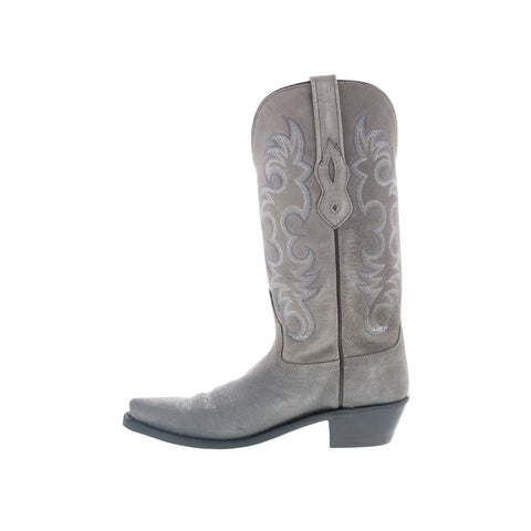 Jama Old West LF1516 Womens Gray Suede Slip On Cowboy Western Boots
