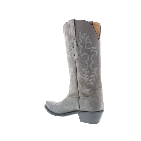 Jama Old West LF1516 Womens Gray Suede Slip On Cowboy Western Boots