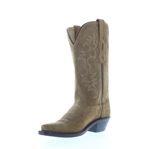 Jama Old West LF1536 Womens Brown Suede Slip On Cowboy Western Boots