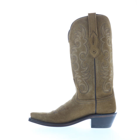 Jama Old West LF1536 Womens Brown Suede Slip On Cowboy Western Boots