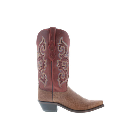 Jama Old West LF1549 Womens Brown Leather Slip On Cowboy Western Boots