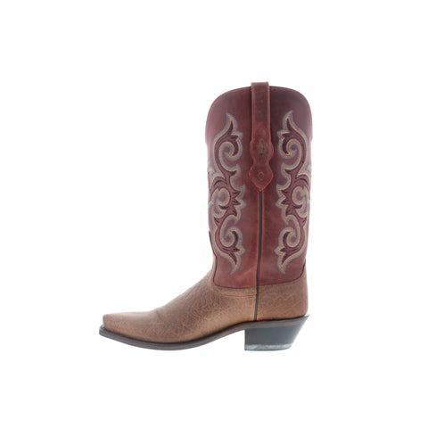 Jama Old West LF1549 Womens Brown Leather Slip On Cowboy Western Boots