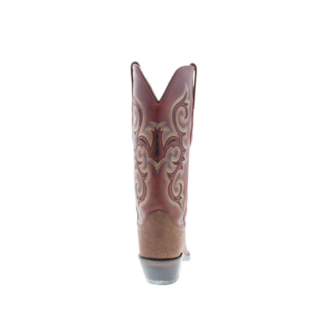 Jama Old West LF1549 Womens Brown Leather Slip On Cowboy Western Boots