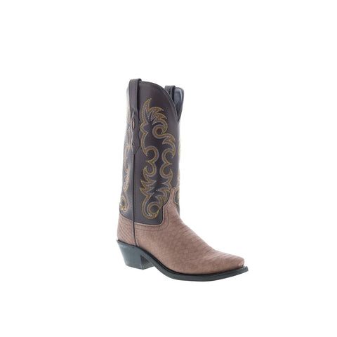 Jama Old West LF2001 Womens Brown Leather Slip On Cowboy Western Boots