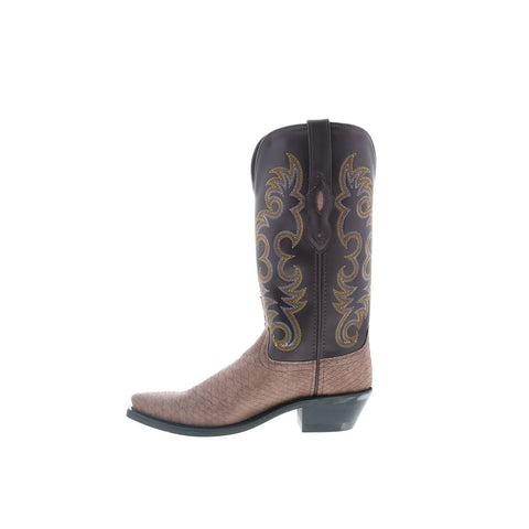 Jama Old West LF2001 Womens Brown Leather Slip On Cowboy Western Boots