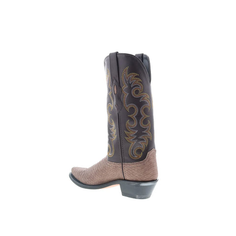 Jama Old West LF2001 Womens Brown Leather Slip On Cowboy Western Boots