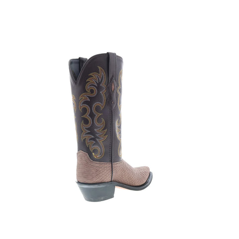 Jama Old West LF2001 Womens Brown Leather Slip On Cowboy Western Boots