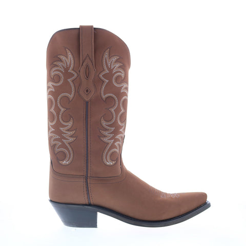 Jama Old West Snip Toe LF2004 Womens Brown Leather Slip On Western Boots