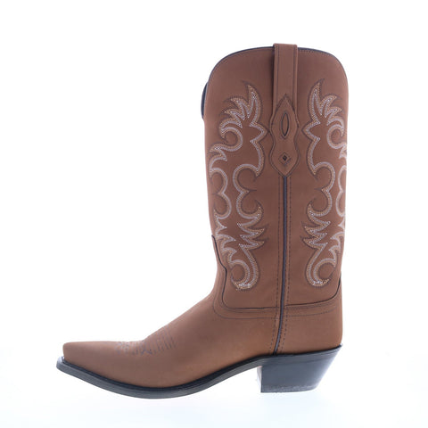 Jama Old West Snip Toe LF2004 Womens Brown Leather Slip On Western Boots