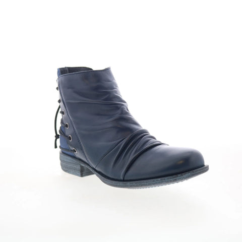 Miz Mooz Libretto Womens Blue Leather Zipper Ankle & Booties Boots