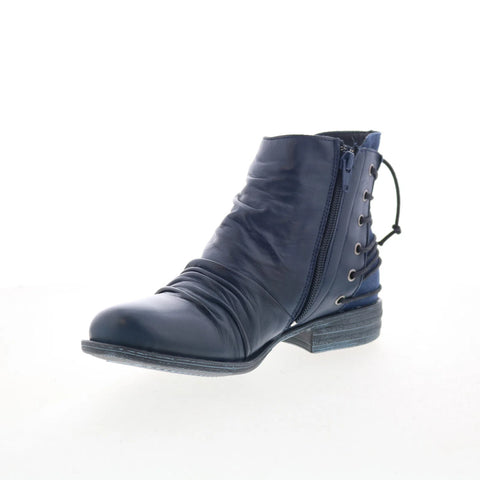Miz Mooz Libretto Womens Blue Leather Zipper Ankle & Booties Boots