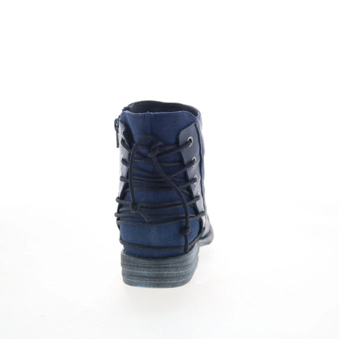 Miz Mooz Libretto Womens Blue Leather Zipper Ankle & Booties Boots