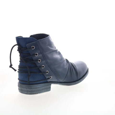 Miz Mooz Libretto Womens Blue Leather Zipper Ankle & Booties Boots