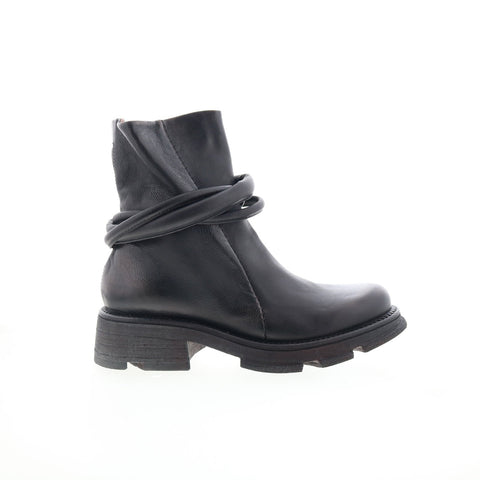 A.S. 98 Lider Womens Black Leather Zipper Casual Dress Boots