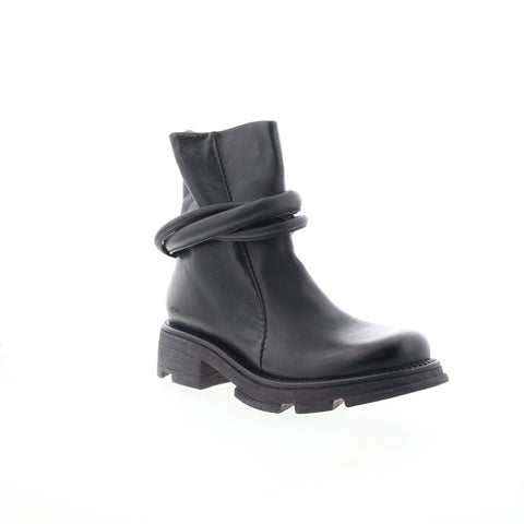 A.S. 98 Lider Womens Black Leather Zipper Casual Dress Boots