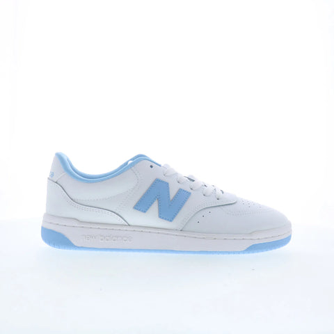 New Balance BB80 BB80BLU Mens White Leather Lifestyle Sneakers Shoes
