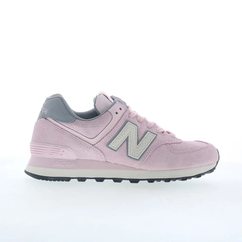 New Balance 574 WL574TNP Womens Pink Suede Lifestyle Sneakers Shoes
