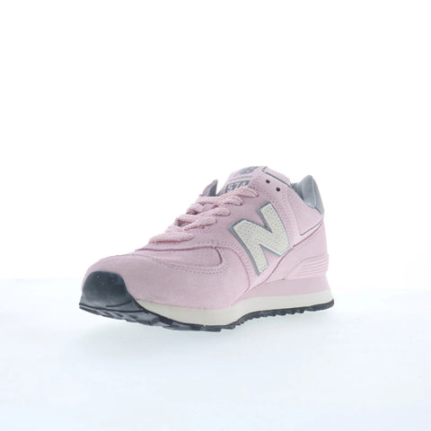 New Balance 574 WL574TNP Womens Pink Suede Lifestyle Sneakers Shoes