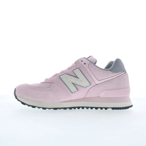 New Balance 574 WL574TNP Womens Pink Suede Lifestyle Sneakers Shoes
