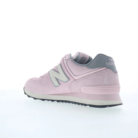 New Balance 574 WL574TNP Womens Pink Suede Lifestyle Sneakers Shoes