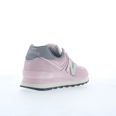 New Balance 574 WL574TNP Womens Pink Suede Lifestyle Sneakers Shoes